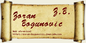 Zoran Bogunović vizit kartica